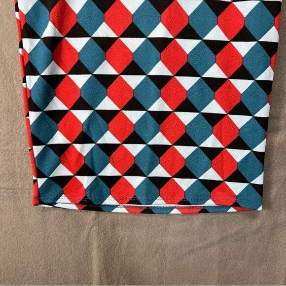 NWT Cassie small LulaRoe blue and red pencil skirt - Picture 2 of 7